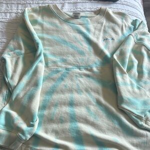 Victoria's Secret Pink Tie-Dye Sweatshirt in Green and Cream